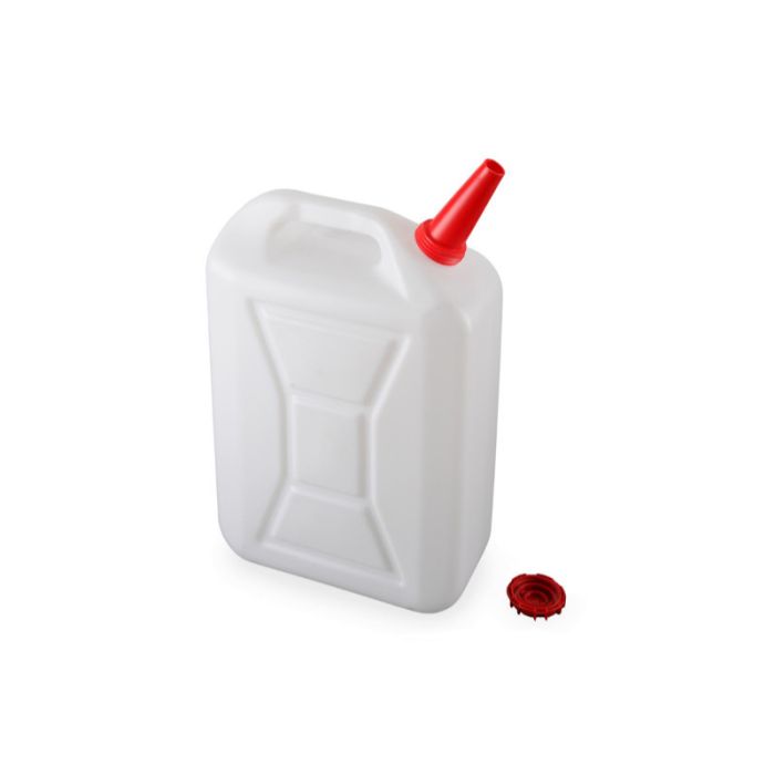 PVC JERRY CAN 20L W/BUNG WHITE