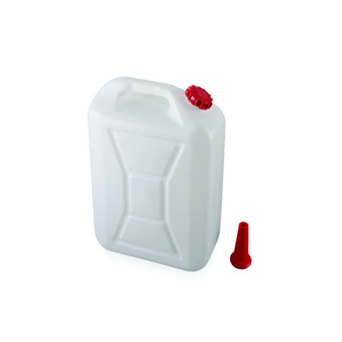PVC JERRY CAN 20L W/BUNG WHITE