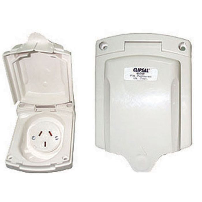 POWER OUTLET NEW STYLE WHITE