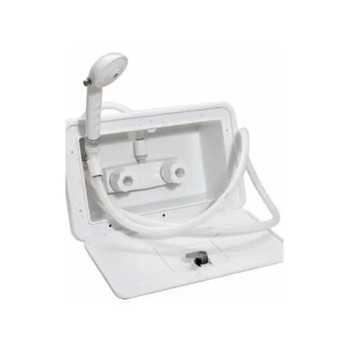 Recess External Wall Shower - White