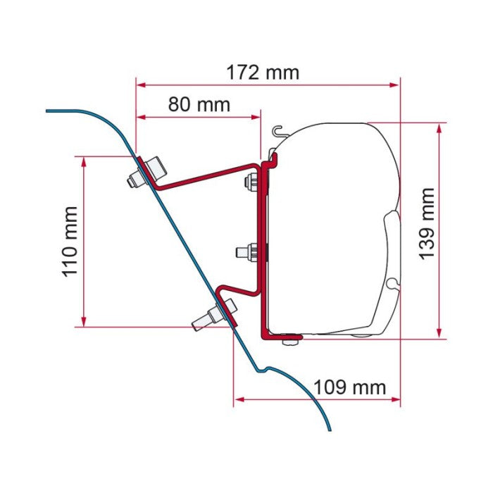 Fiamma F45 Awning Mounting Bracket Kit - Suit Sprinter/Westfalia/Crafter H3