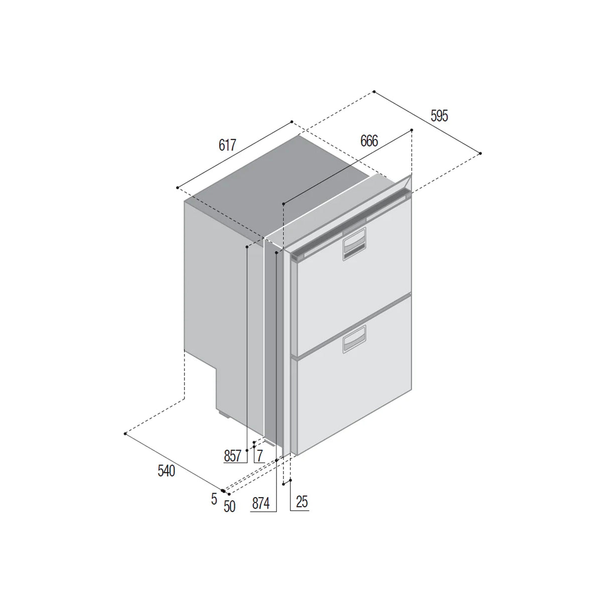 Vitrifrigo DRW180A Double Drawer Fridge Freezer - 150L