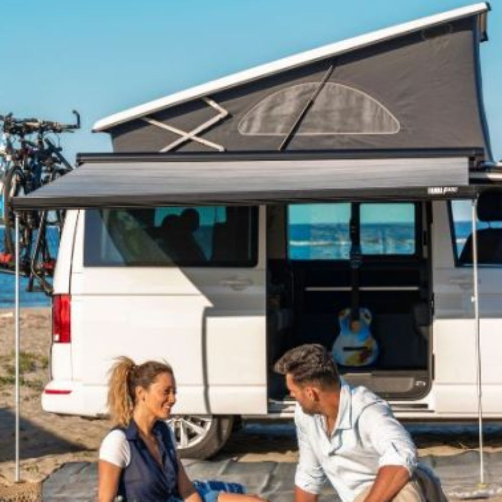 Fiamma F45 S 3.5M Awning - Deep Black Case, Royal Grey Awning- Camec