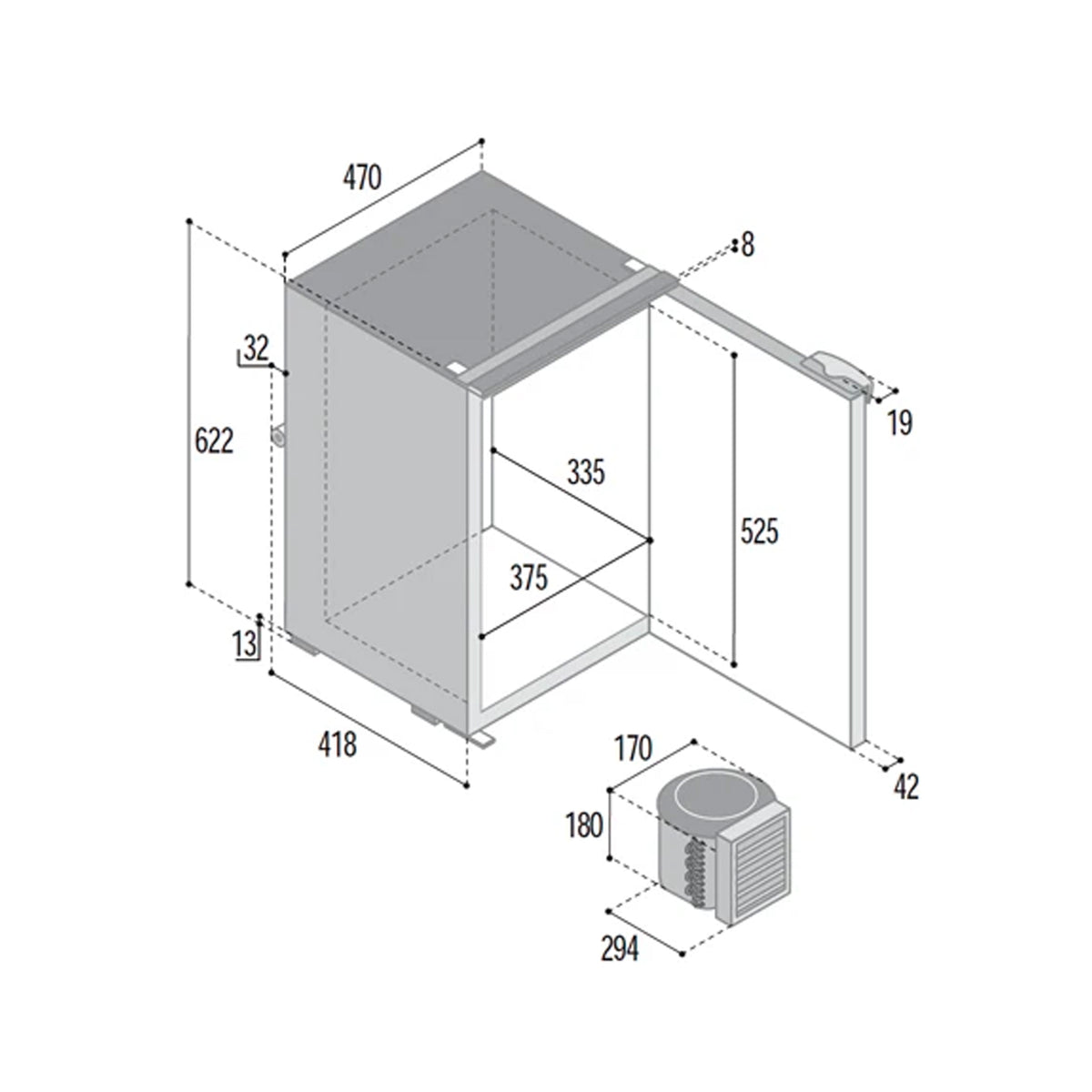 Vitrifrigo C75L CHR Fridge Freezer - 75L