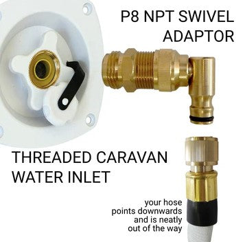 FLAT OUT MAINS WATER INLET - 90° BRASS