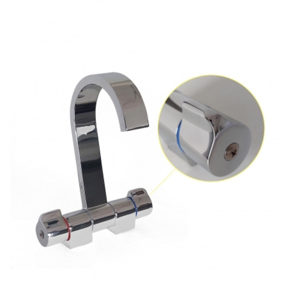 BARKA DBL HANDLE FOLD DOWN FLAT J SPOUT MIXER