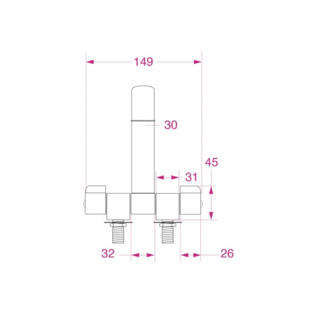 BARKA DBL HANDLE FOLD DOWN FLAT J SPOUT MIXER