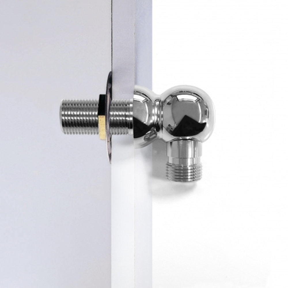 Through Bulkhead Elbow 3/8"M BSP - Chrome