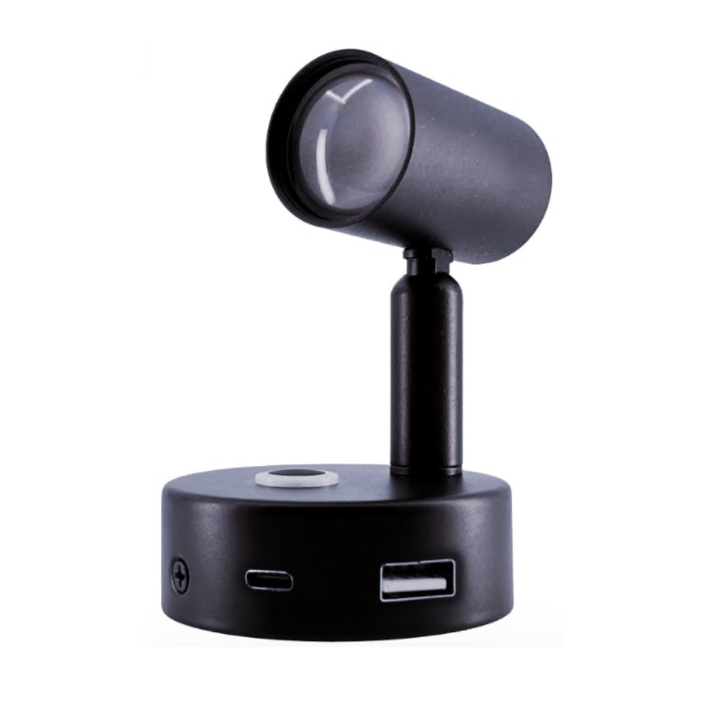 Downlight Reading Light Dual USB A & C - Black