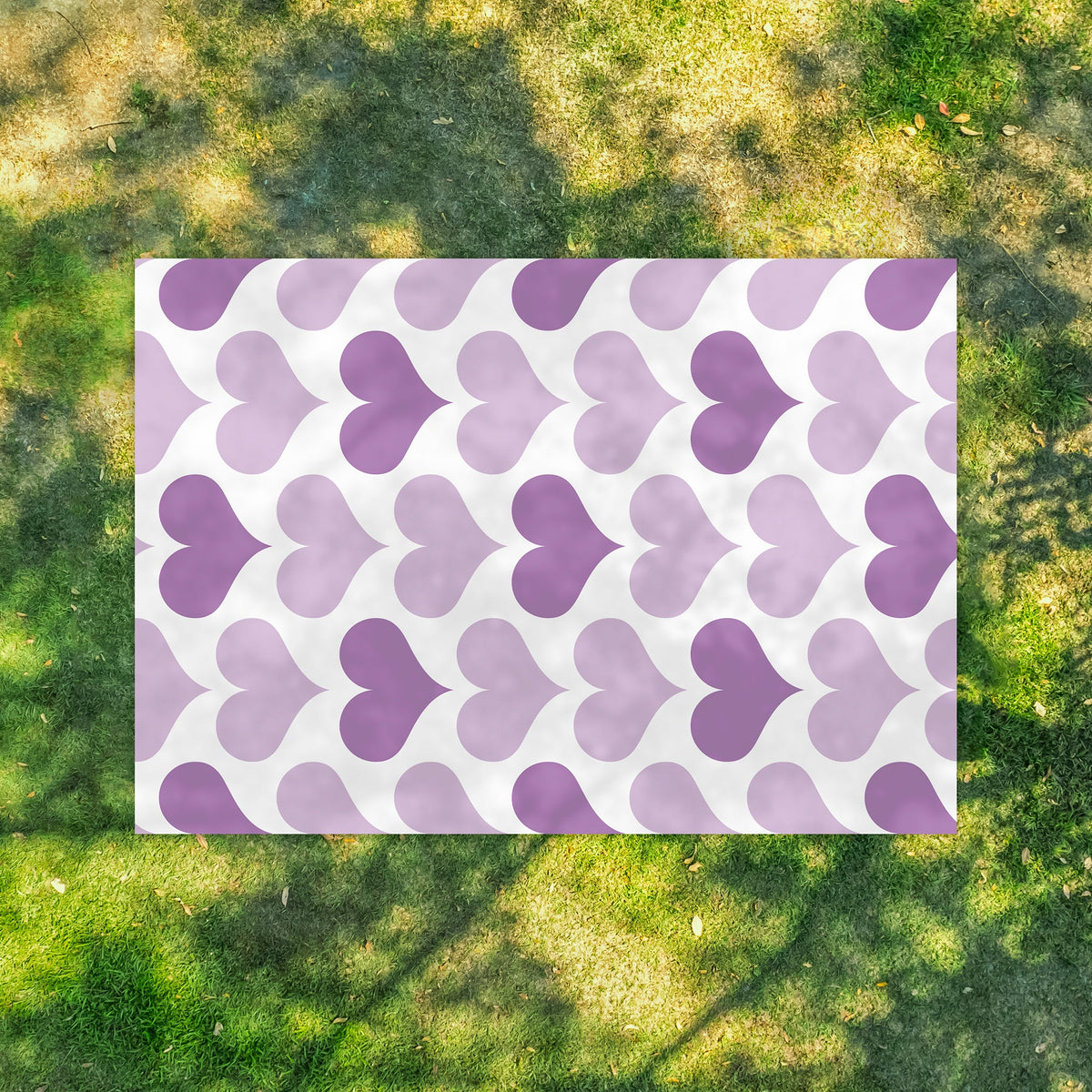 Outdoor Mat - Lavender Hearts