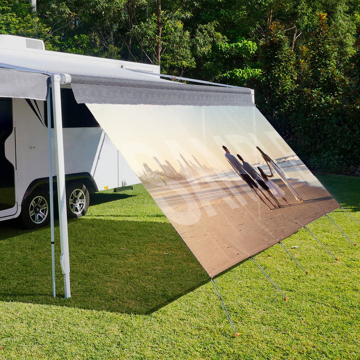Long Side Art Shade Walls - Custom Image - Aussie Traveller