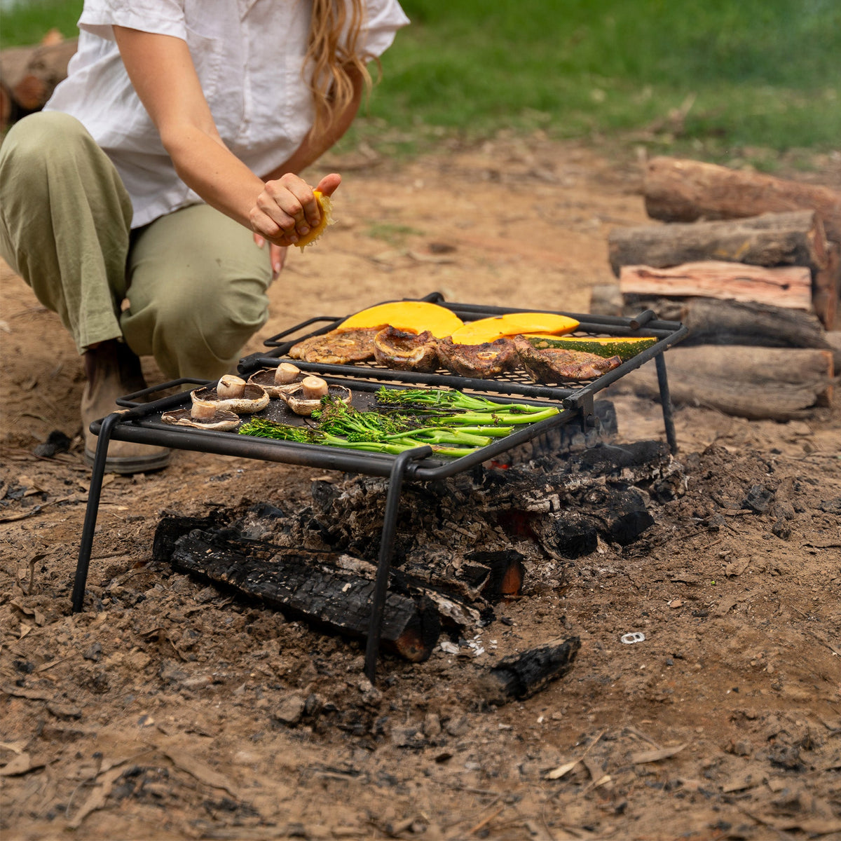 Foldable Camp Grill & Hot Plate