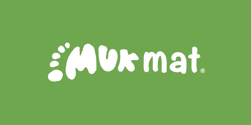 muk mat Logo on bright green background
