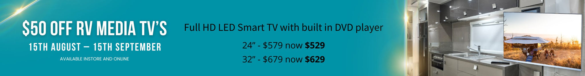 $50 off RV Media TV's