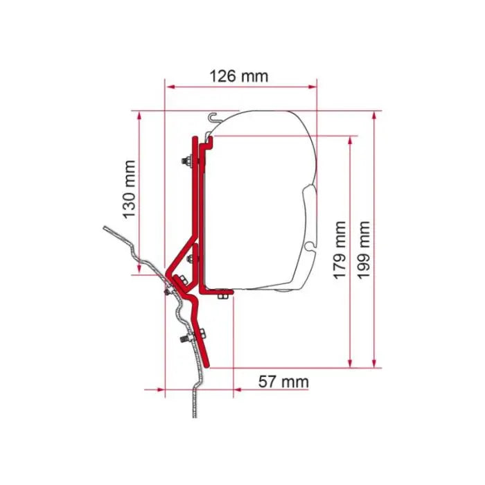 Fiamma F45 Awning Mounting Bracket Kit - Suit Vw T4