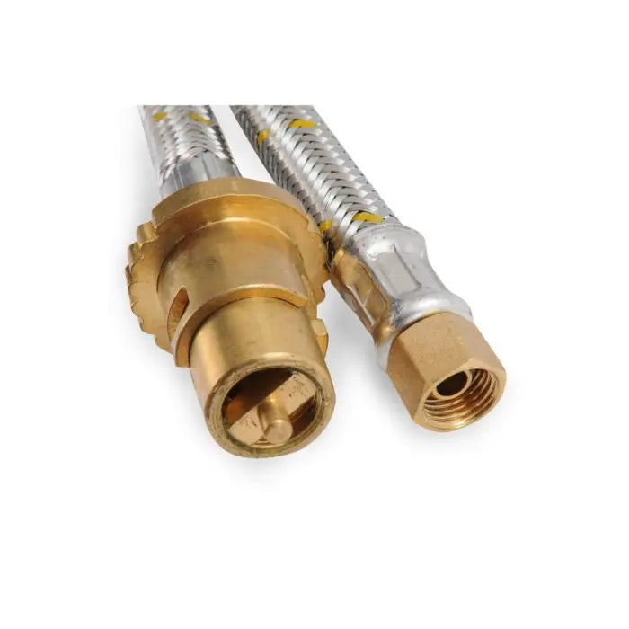 Gas Stainless Steel Hose 2M - Bayonet X 1/4" Inverted Flare