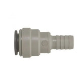 Plastic hose fitting on a white background