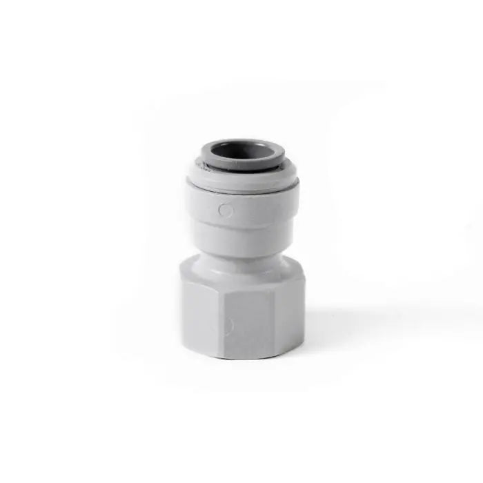 Gray pipe fitting on a white background