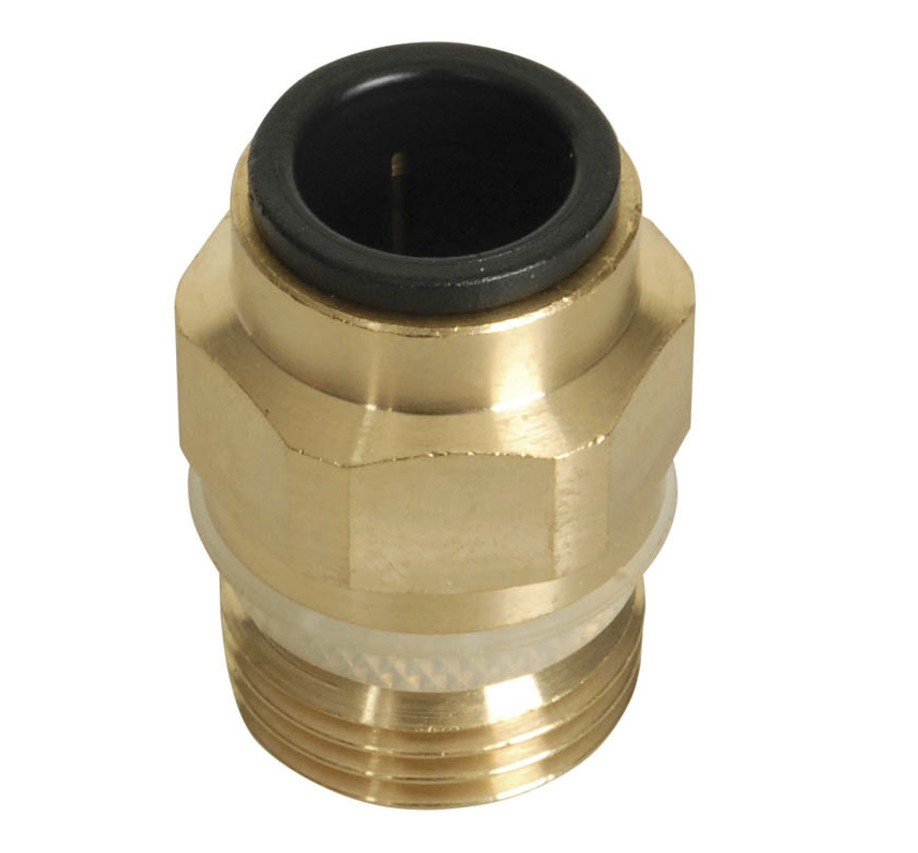 JG BRASS STRAIGHT MALE ADAPTOR