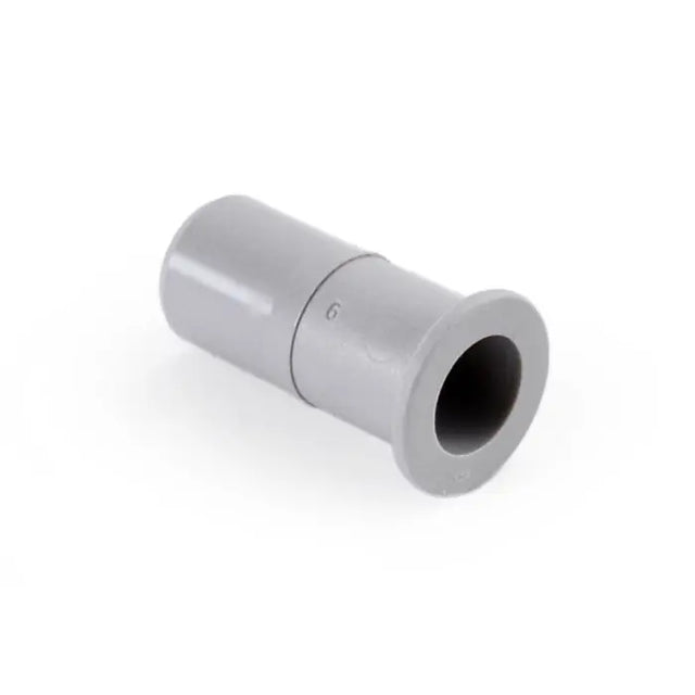 Gray plastic fitting on a white background