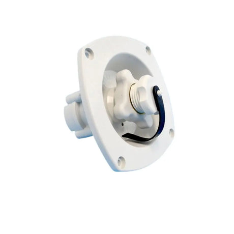 White mechanical component on a white background