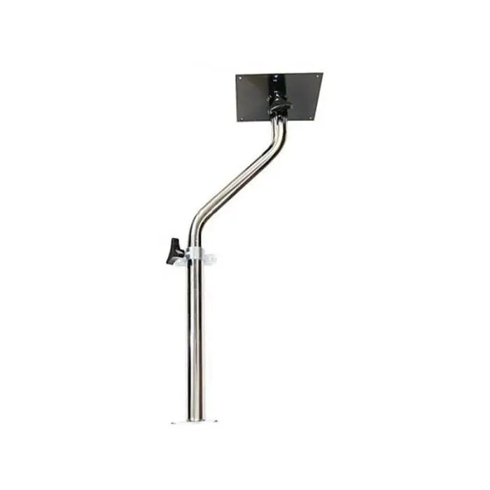 Metal stand with adjustable arm on a white background