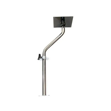 Metal stand with adjustable arm on a white background
