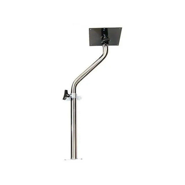 Metal stand with adjustable arm on a white background