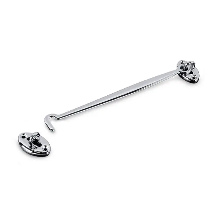 Chrome hook and catch on a white background