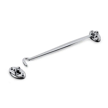 Chrome hook and catch on a white background