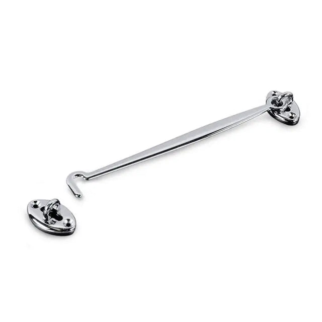 Chrome hook and catch on a white background