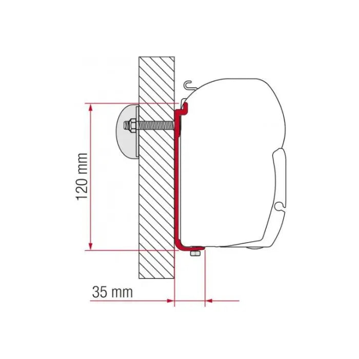 Fiamma F45 Awning Standard Mounting Bracket - 400mm Wide