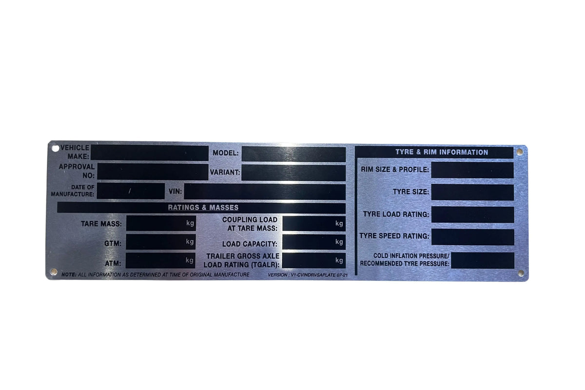 VIN Plate for Trailers
