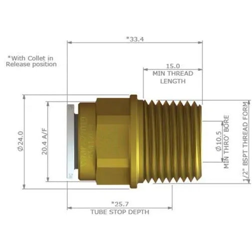 JG BRASS MALE ADAPTOR BSP
