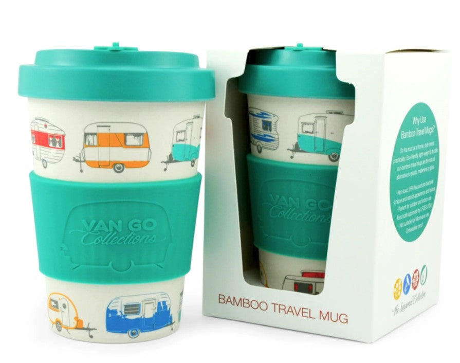 BAMBOO CARAVAN TRAVEL MUG AQUA