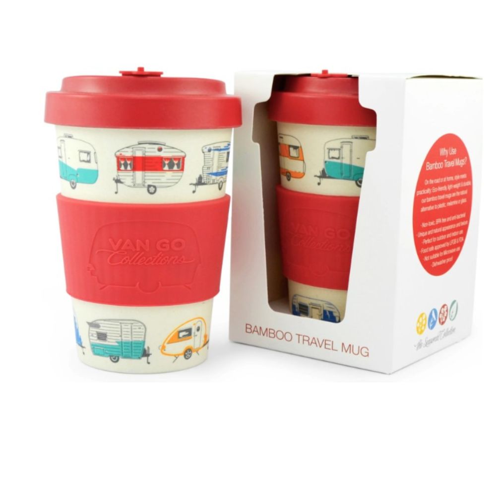 BAMBOO CARAVAN TRAVEL MUG RED