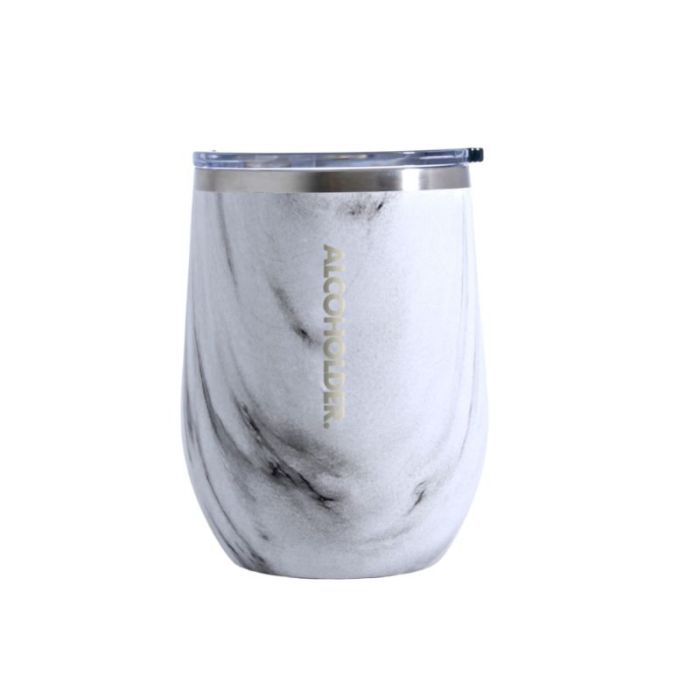 Alcoholder Stemless Insulated Tumbler - Marble White