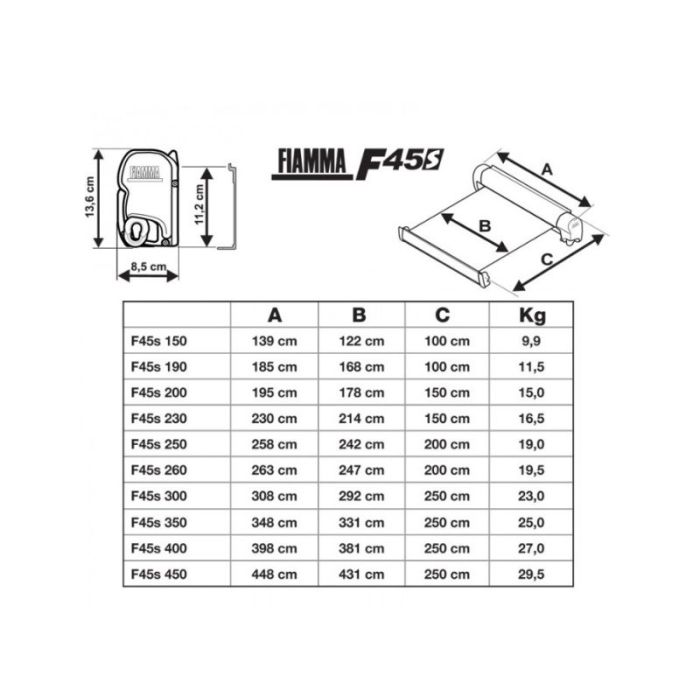 FIAMMA F45 S AWNING D/BL 4.5M