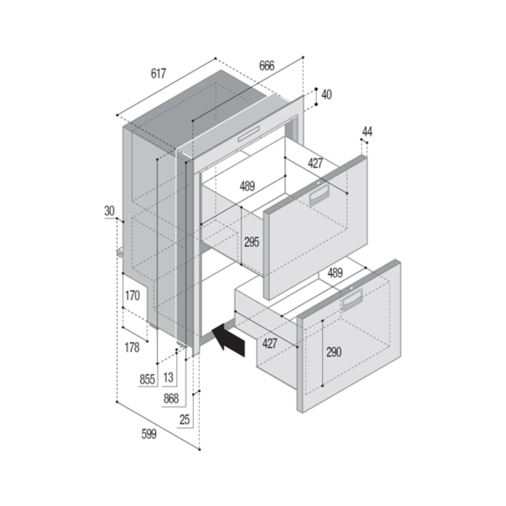Vitrifrigo DW180 RFX Drawer Fridge