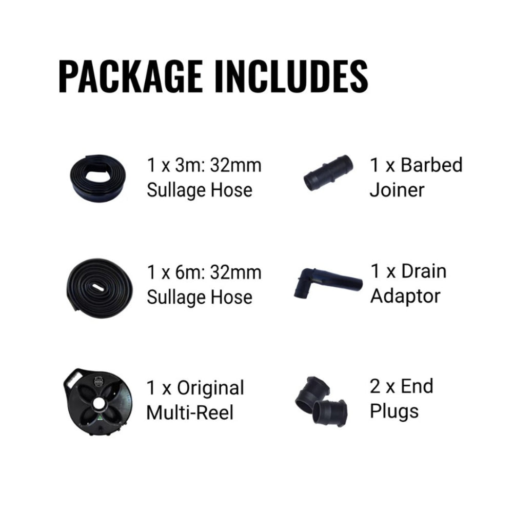 Flat Out Sullage Hose 32MM - 9M on Original Multi-Reel