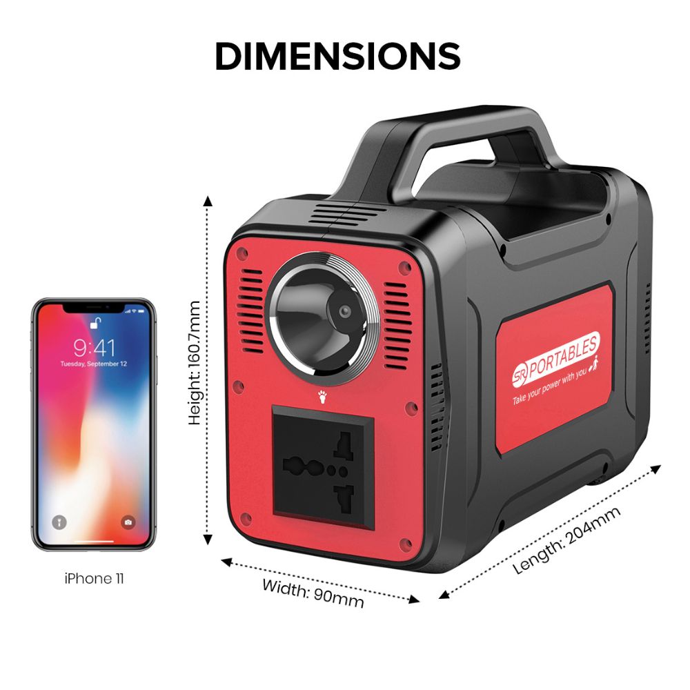 Red portable Generator dimensions
