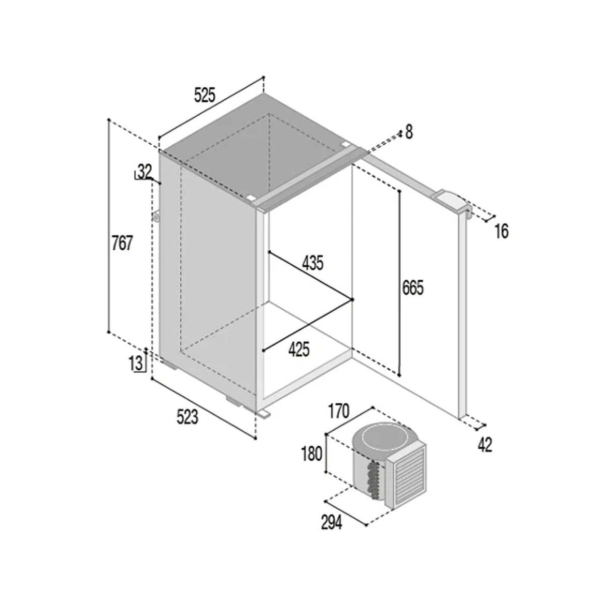 Vitrifrigo C130L CHR Fridge Freezer - 130L