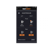 SmartConnect tire pressure monitoring app on a smartphone screen