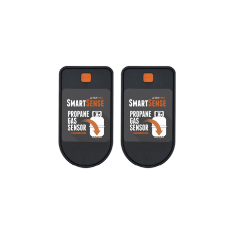 Two Smart Sense Propane Gas Sensors on a white background