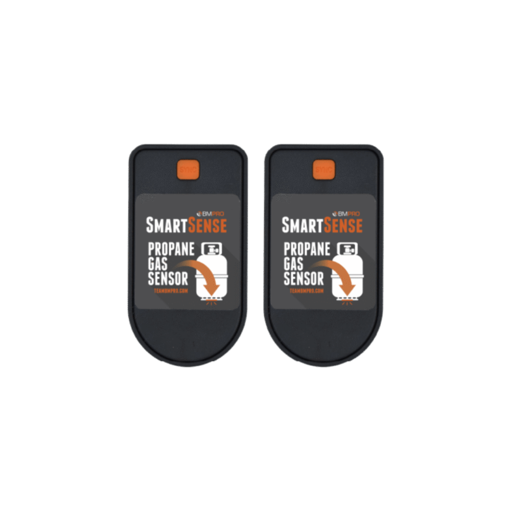Two Smart Sense Propane Gas Sensors on a white background