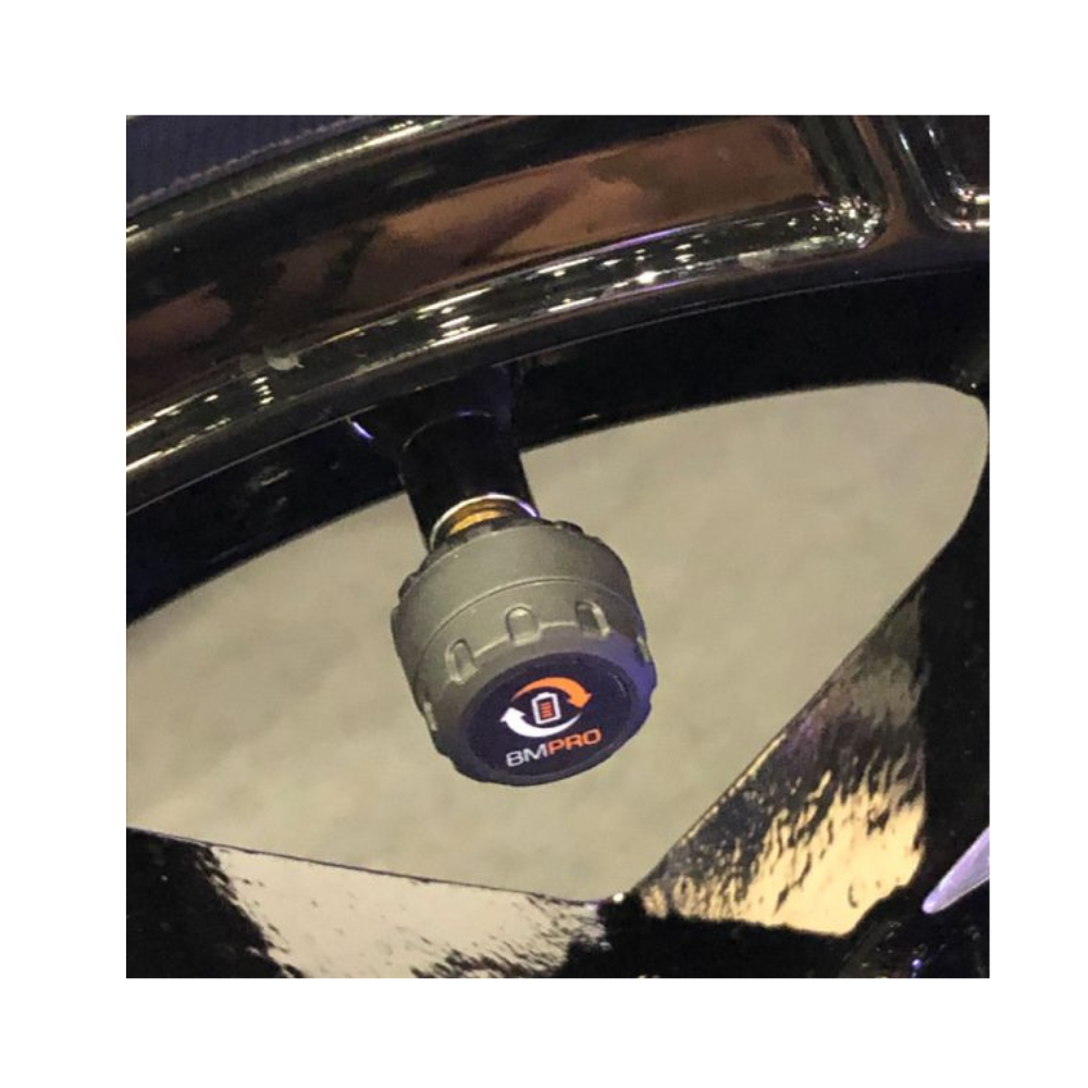 BMPROsensor on a car tire rim