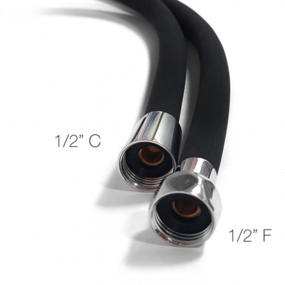 Barka Round Black Shower Head with 1.5m Hose