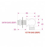 Through Bulkhead Elbow 1/2"M BSP - Chrome