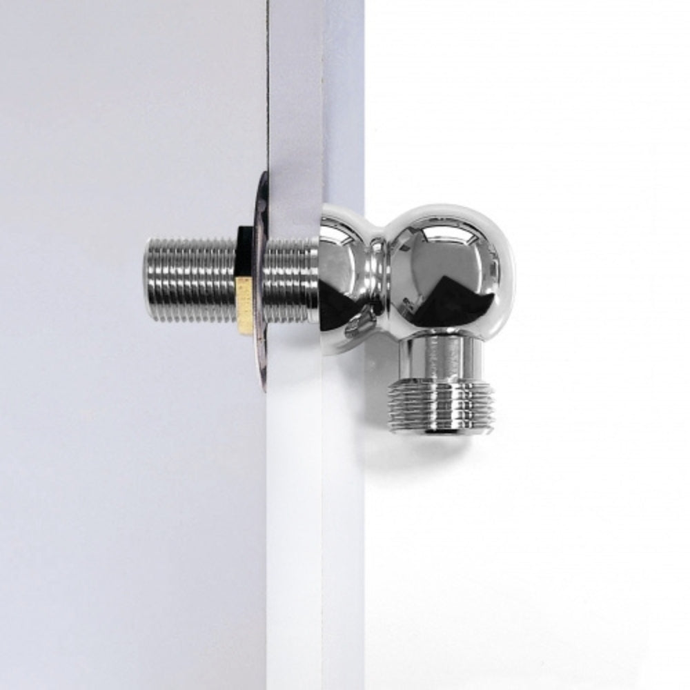 Through Bulkhead Elbow 1/2"M BSP - Chrome
