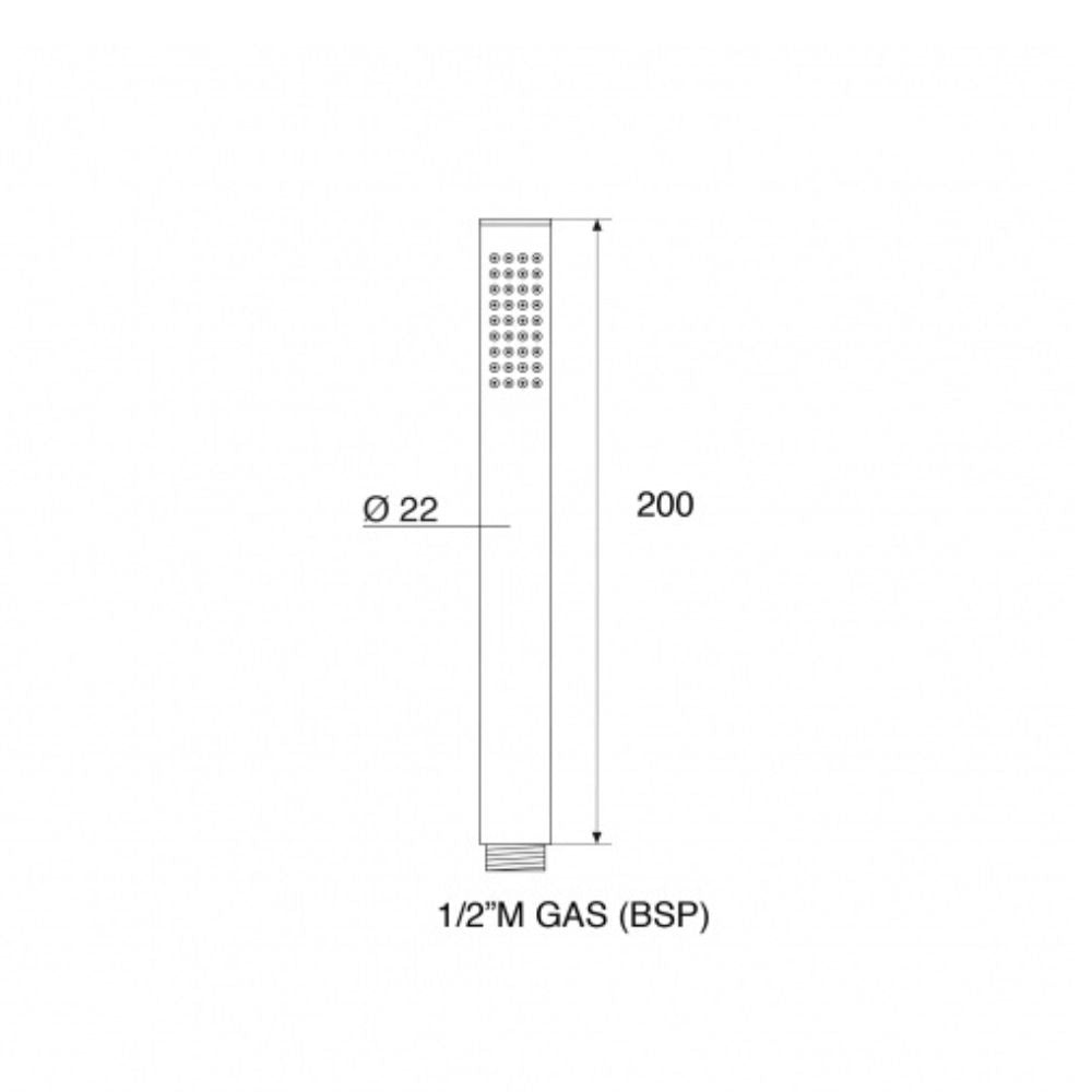 BARKA CYLINDRICAL SHOWER HEAD WITH HOSE